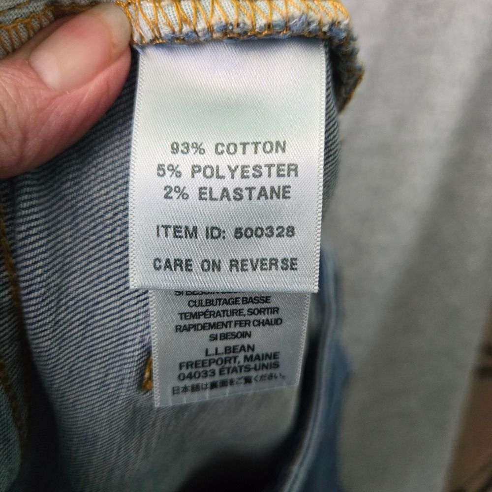 LL Bean Classic Fit Straight Leg Jeans Womens 14 Petite Blue Stretch 500328 - Picture 5 of 11